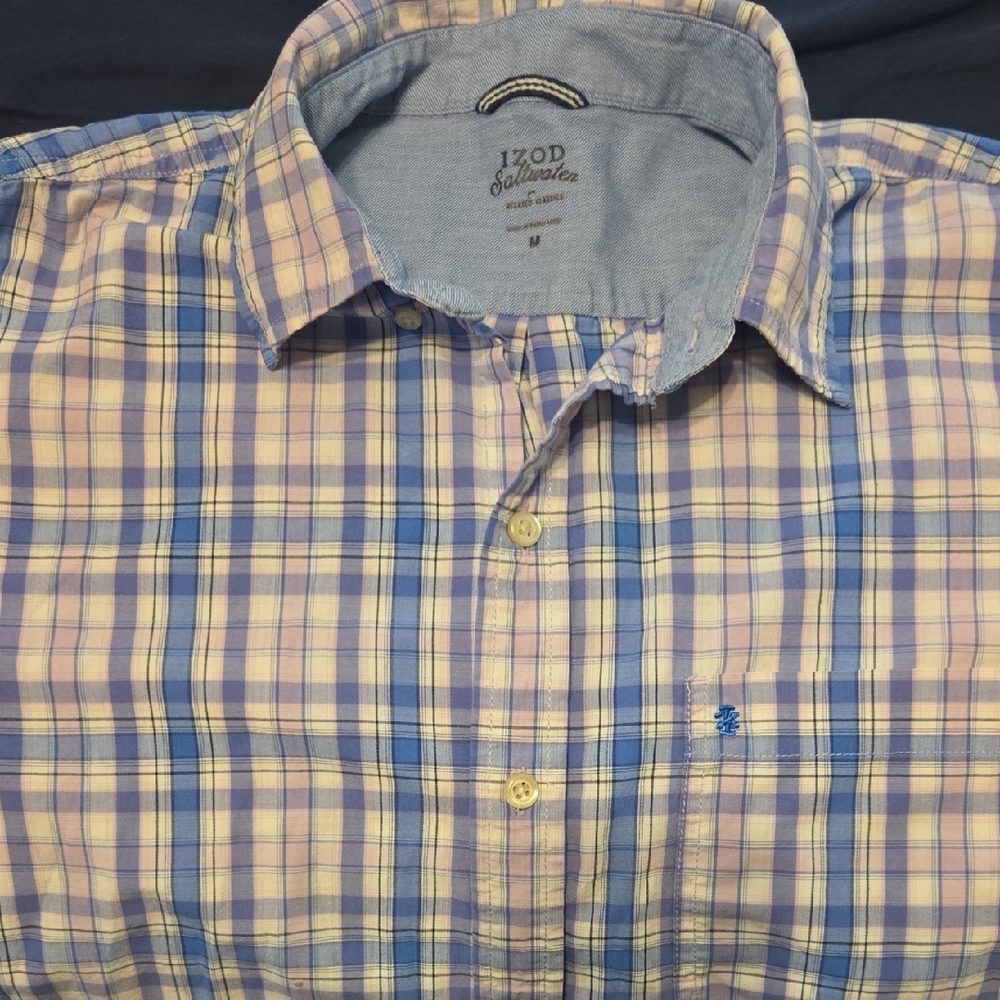 IZOD Men's Plaid Shirt - Blue and Pink